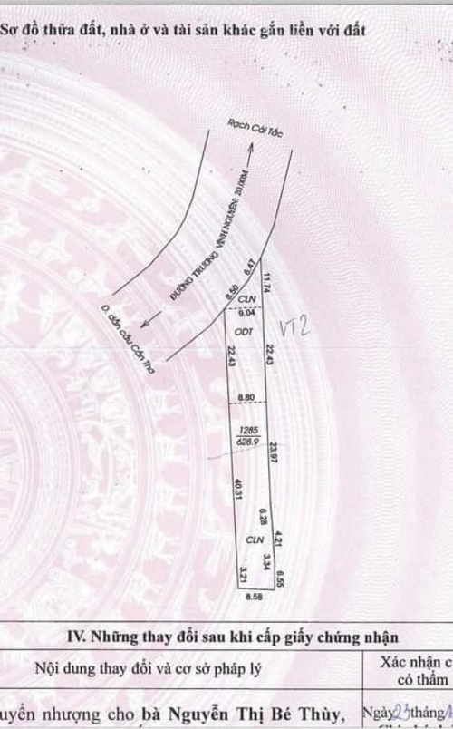 Chủ ngộp cần Bán Gấp NỀN DT 628,9m2 MẶT TIỀN ĐƯỜNG TRƯƠNG VĨNH NGUYÊN, Phú Thứ, Cái Răng, Cần Thơ